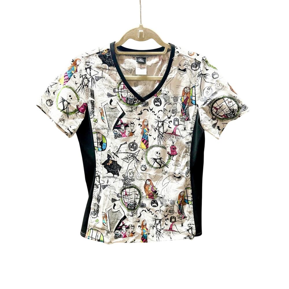 Disney The Nightmare Before Christmas Scrub Top Shirt Cherokee Tooniforms, Small